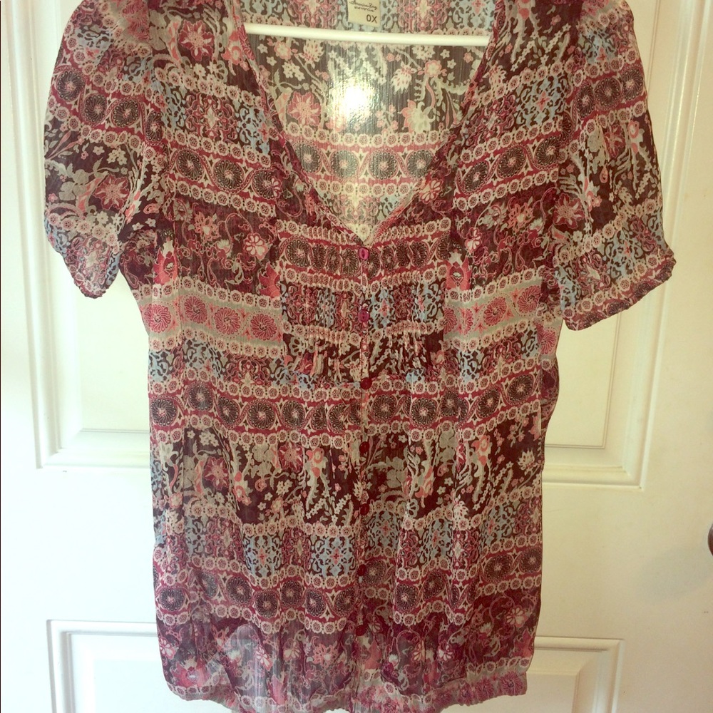 Sheer, Peasant Top
